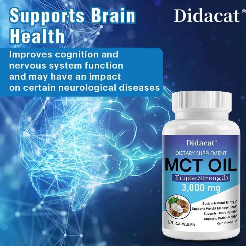 MCT Oil Dietary Supplement, Help Weight Management, Supports Energy, Ketogenesis and Brain Health, Ketogenic Friendly