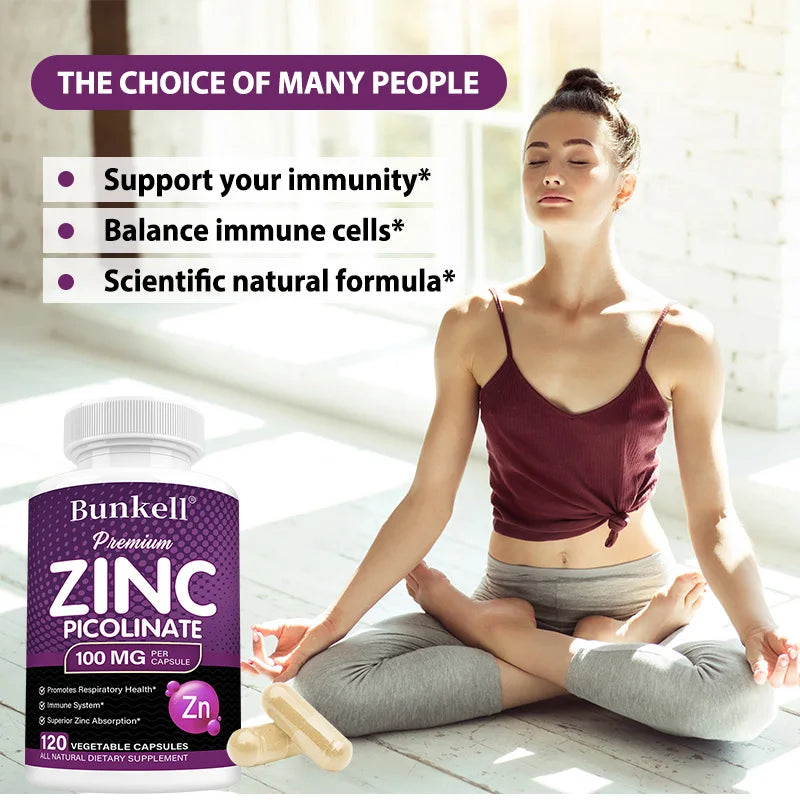 Premium Zinc Picolinate 100mg, High Absorption, Immune Support, Respiratory Health, Energy Production & Sleep Supplement Healthy supplements