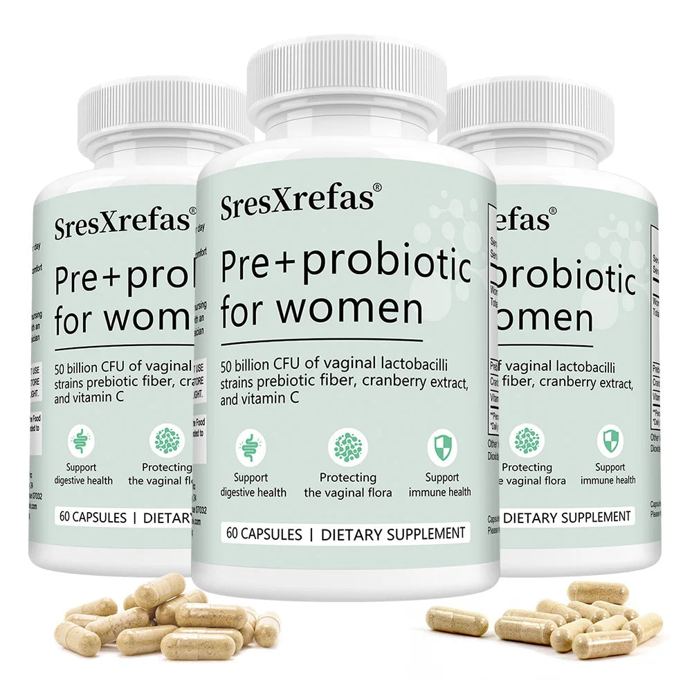 Pre+probiotic Capsules for Women, with Vitamin C, Cranberry Extract, Support Digestive Health, Protecting The Vaginal Flora Healthy supplements