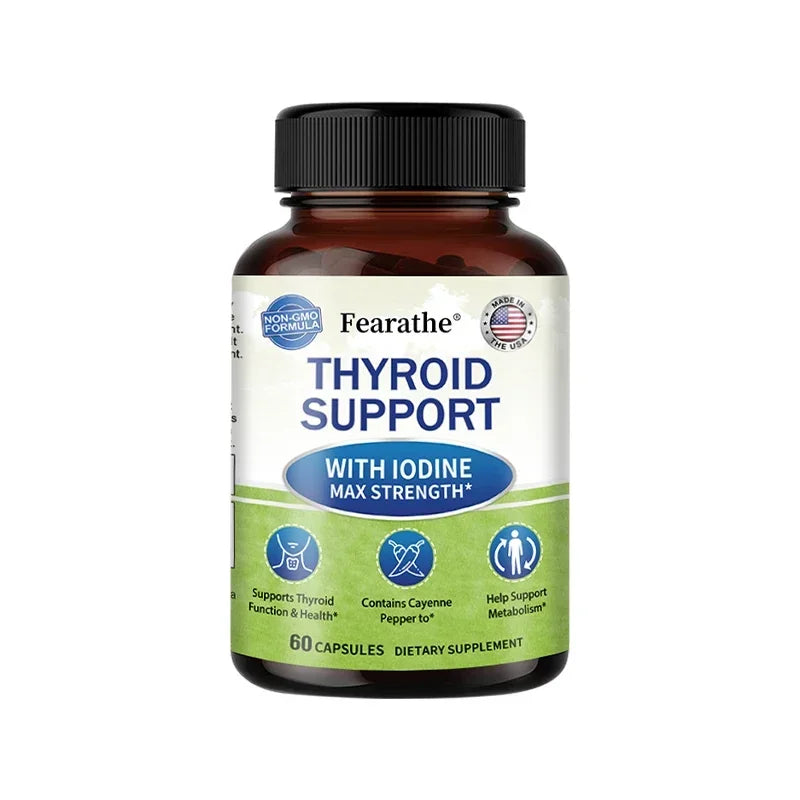 Thyroid Supplement for Men and Women - Thyroid Health, Metabolism, Energy and Focus Formula - 120 Capsules,Non-GMO Healthy supplements