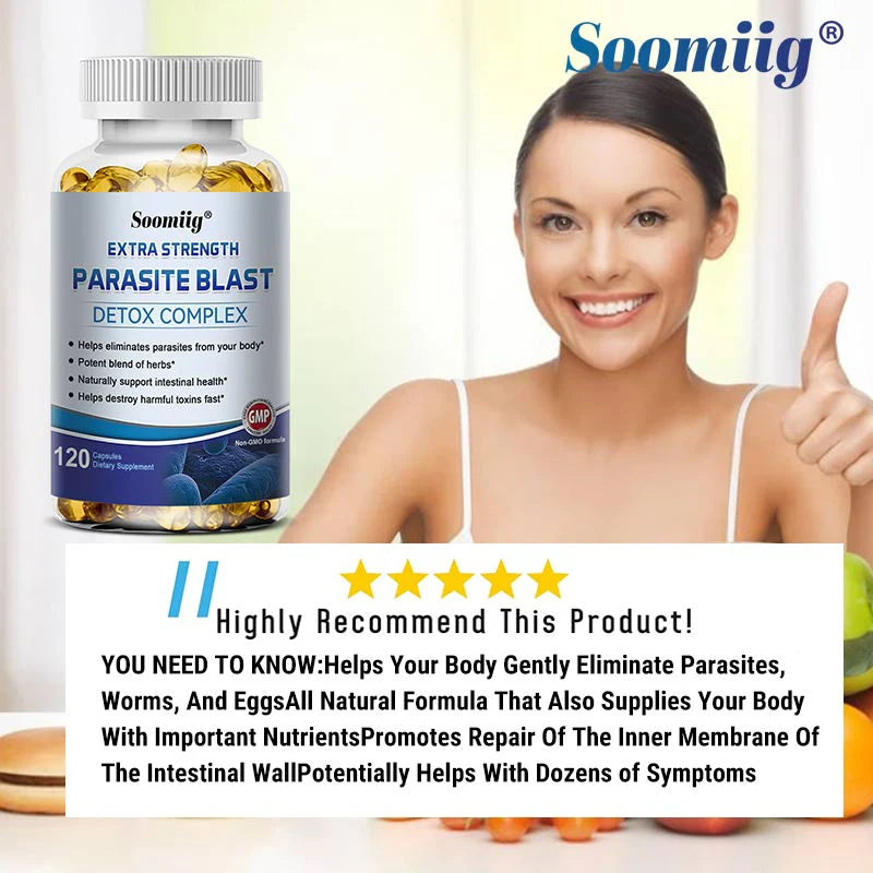 Parasite Detox - Gut Health Supplements - Gut Health - Boosts Immune System -Supports Cleansing and Detoxification, 120 Capsules Healthy supplements