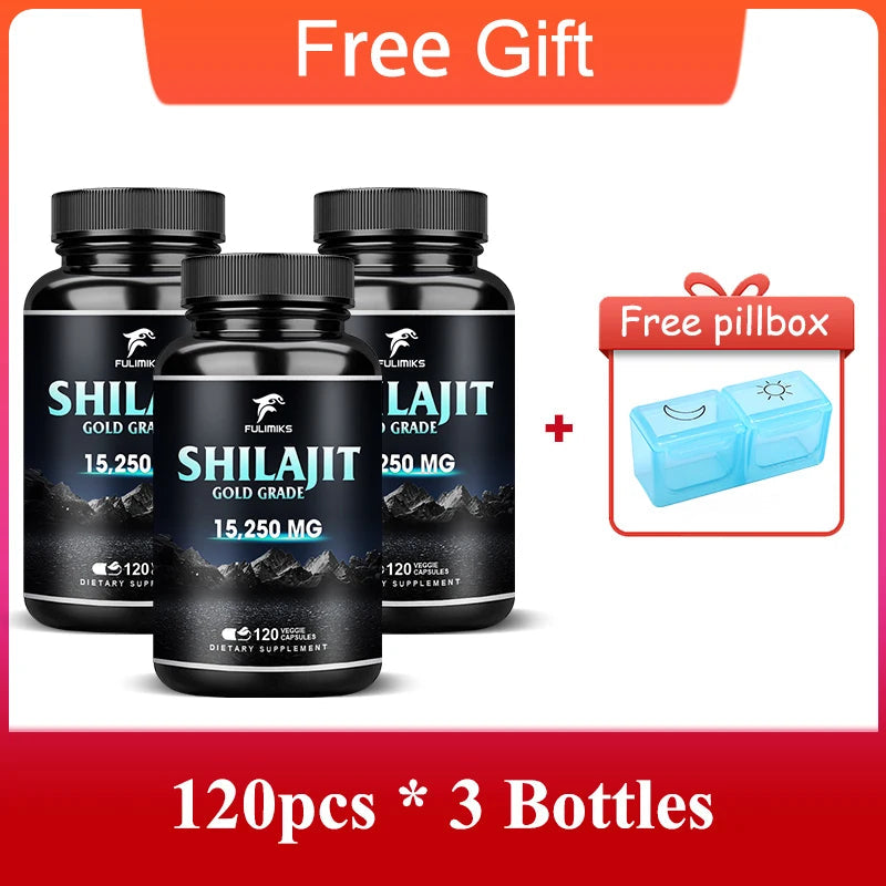 Pure Shilajit Supplement, Immune Support, Support Men and Women's Overall Health, Replenishes Body Minerals, 120 Capsules Healthy supplements