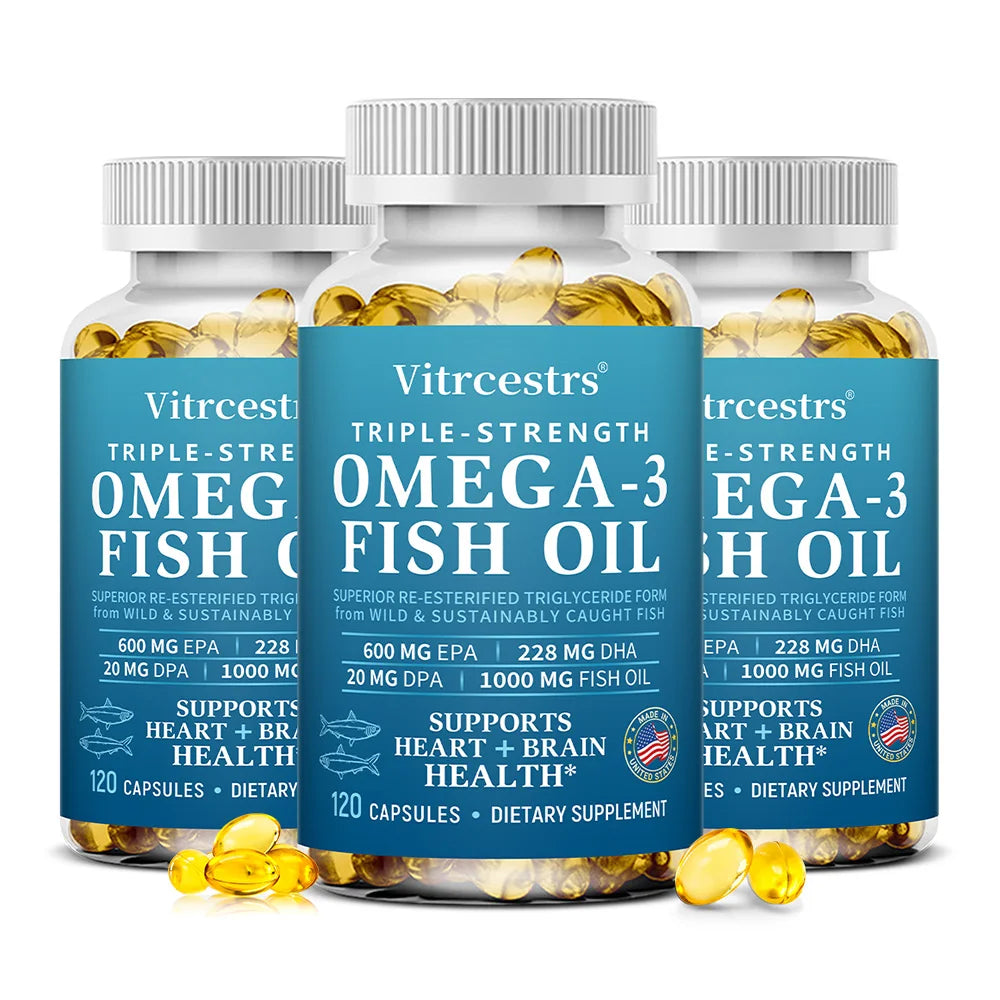 Omega 3 Fish Oil Supplement - Boosts Immunity and Promotes Joint, Eye and Skin Health, Beneficial for Brain and Heart Health Healthy supplements