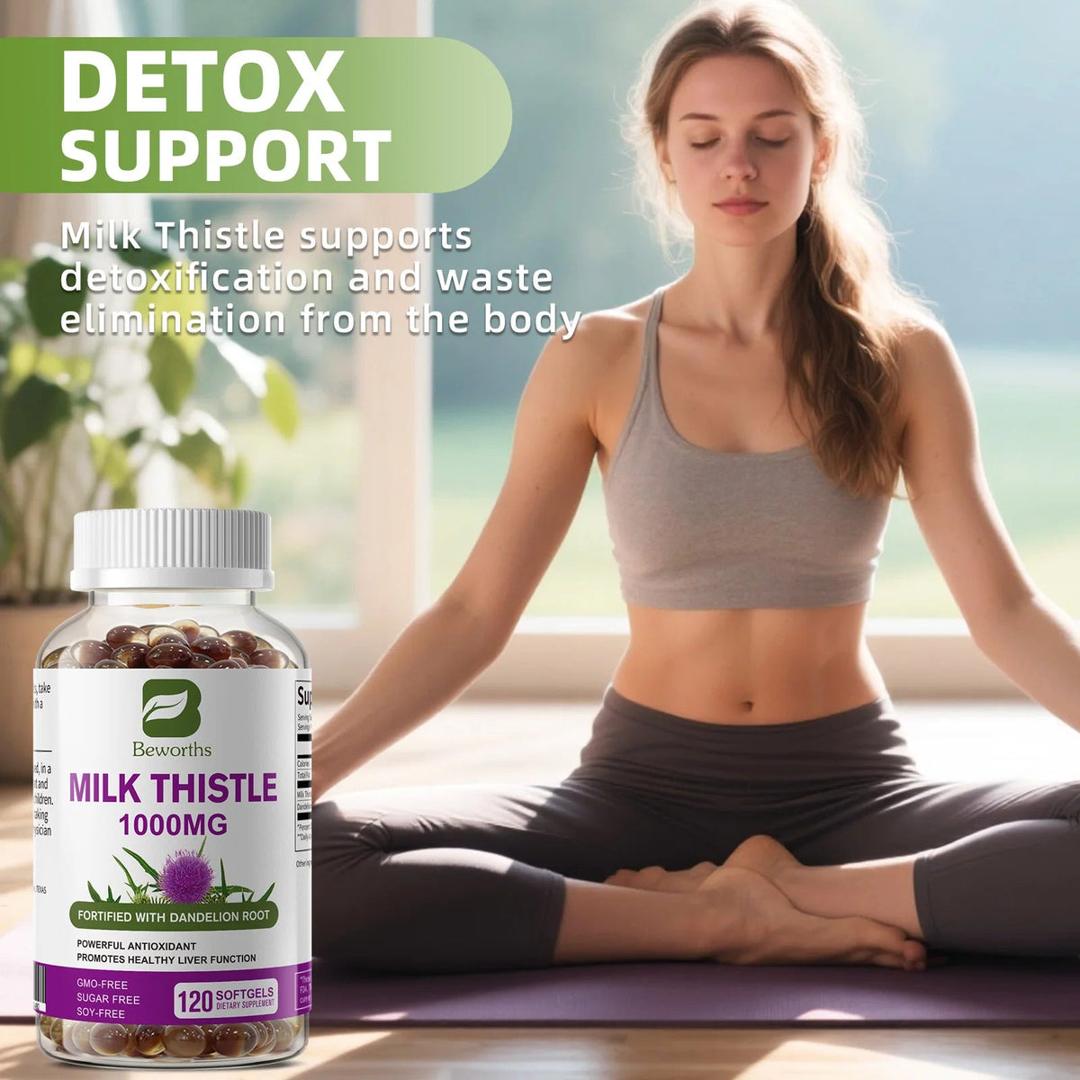 BEWORTHS Milk Thistle Extract Capsule for Liver Health Detox Liver Function Health Skin Care Gut Wellness Gluten Free Vegan Healthy supplements