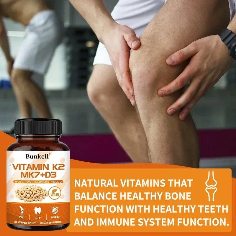 Vitamin K2 MK7 and Vitamin D3 Supplement Capsules, Support Bone Immunity, and Heart Health, Promote Calcium Absorption Healthy supplements