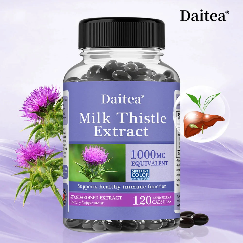 Natural Milk Thistle Supplement - Detoxifying and Cleansing for Men and Women, Liver Health and Supports Liver Function Healthy supplements