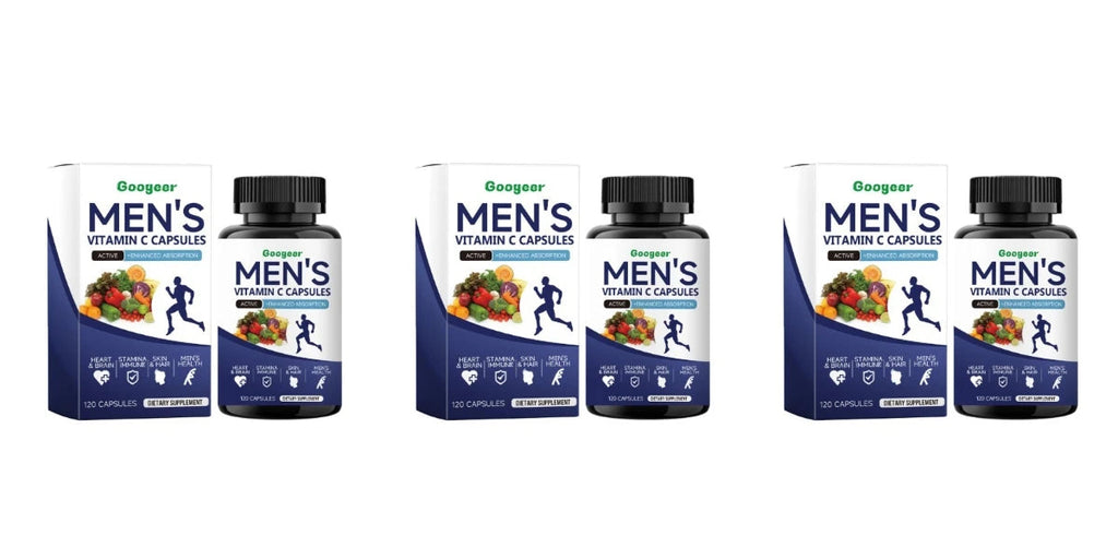 Men's VitaminC Capsule 120Count Dietary Supplement with Sodium Support Skin Hair Health Enhanced Immunity & Nutrient Absorption Healthy supplements