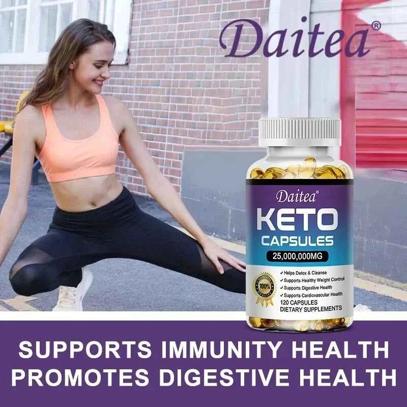 Keto Capsules - Weight & Fat Management, Burn Belly Fat, Detoxification, Digestion, Immunity - High Strength Ketone Supplement
