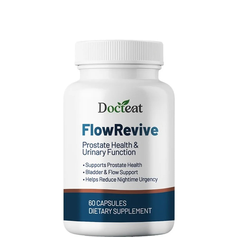 Docteat FlowRevive Men’s Saw Palmetto Prostate Health Supplement with Beta Sitosterol Pygeum Quercetin Curcumin 60 Capsules Healthy supplements