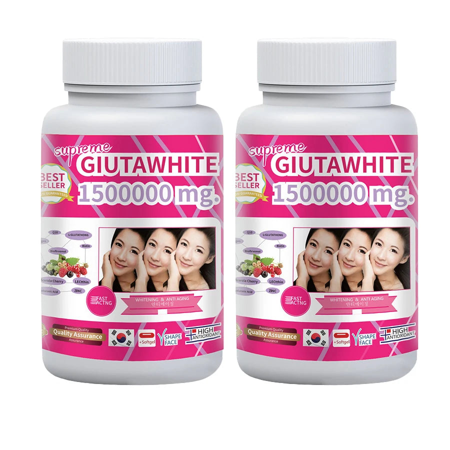 Gluta White 1500000mg Skin Whitening & Antioxidant Detox Supplement for Women & Men, Aging Defense, Blood Balance, Immune Health Healthy supplements