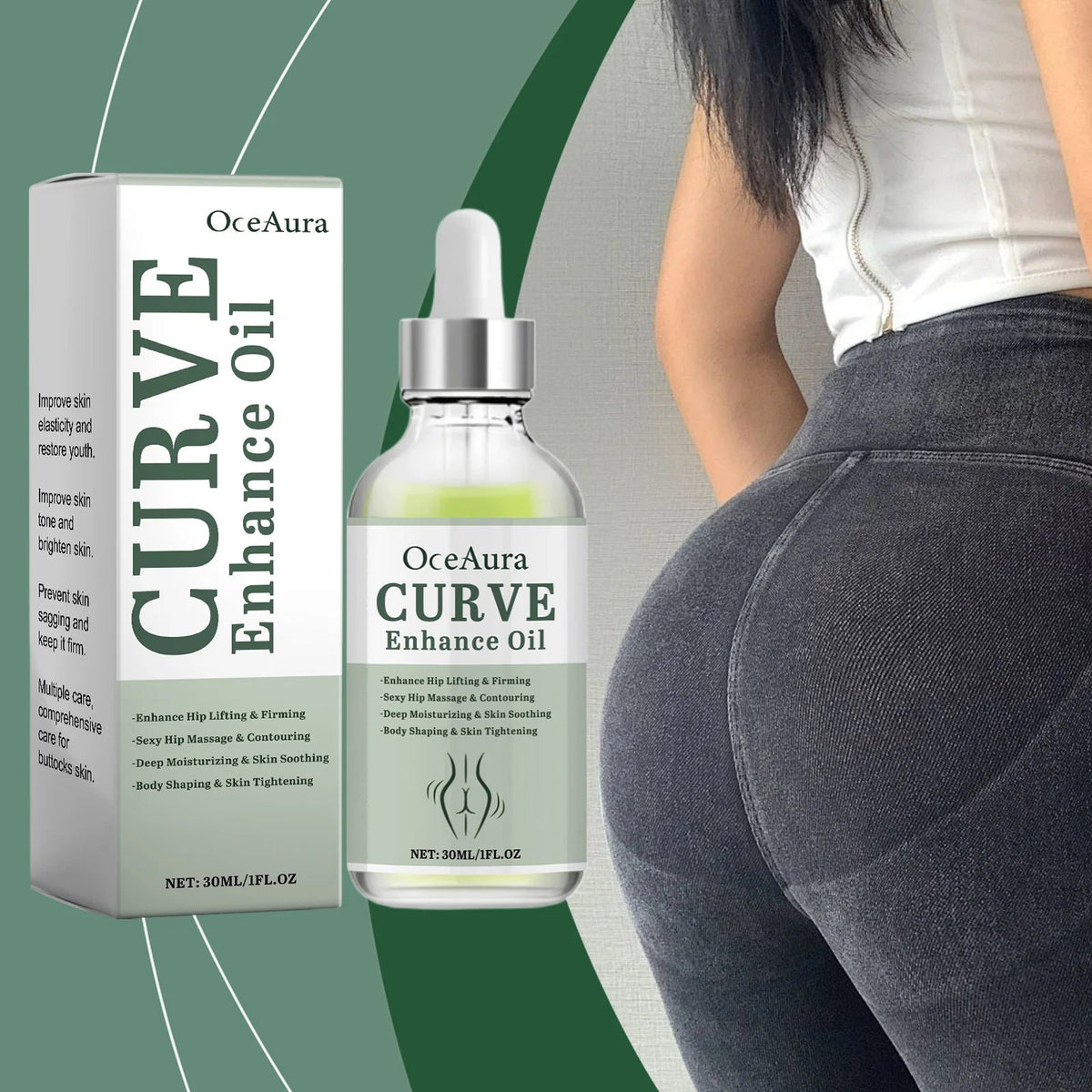 Hip Firm Enlarge Essence Oil Plump Sexy High Buttock Big Ass Moisturize Soft Improve Sag Flat Enhance Hip Elasticity Essence Oil Healthy supplements