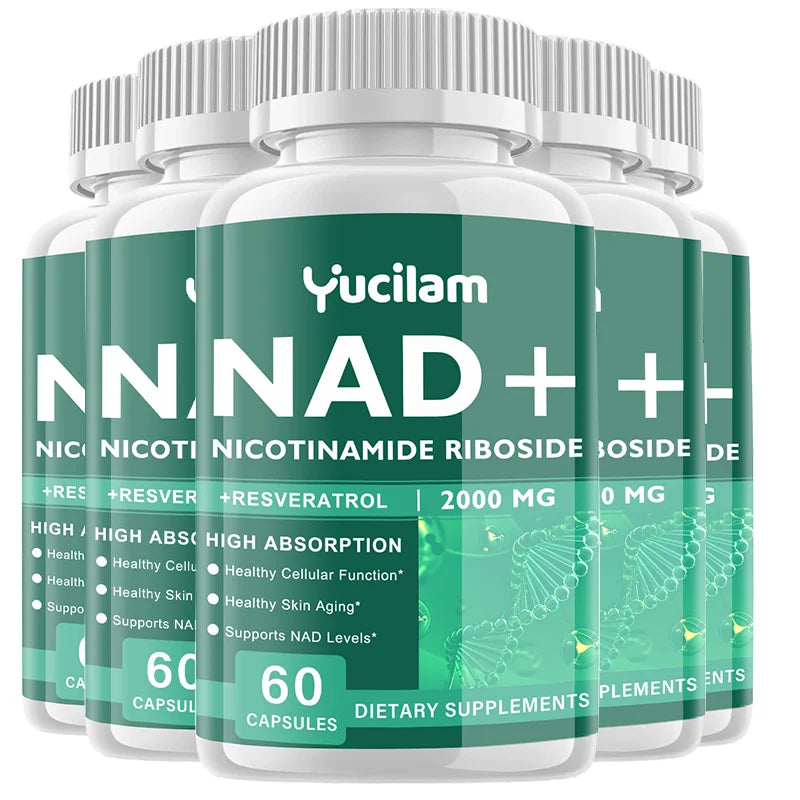 NAD+ Resveratrol Supplement - Anti-Aging, Energy Boost, Cell Repair, Skin Health, Brain Cognition - Provides Sustained Vitality Healthy supplements