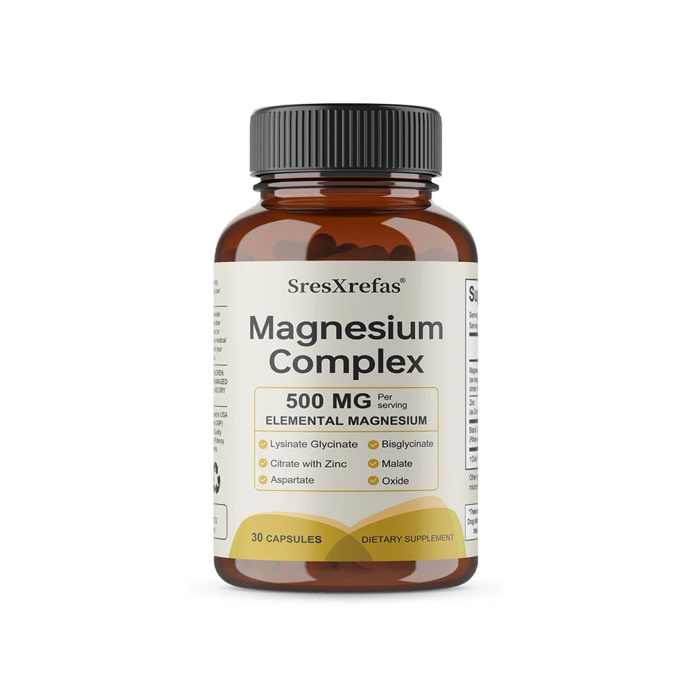 Magnesium Complex 500mg for Women & Men | 6 in 1 Magnesium Supplement with Zinc | Quality Sleep & Muscle Health Healthy supplements