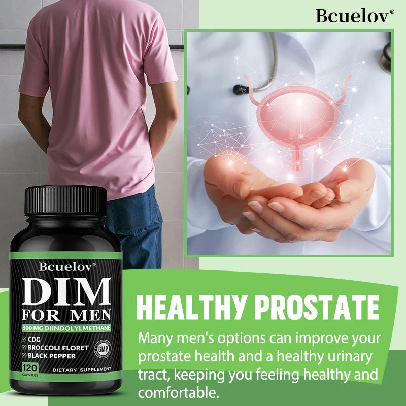 DIM Supplement 120 Capsules with Piperine - Hormone Balance Menopause Prostate Health Metabolism Support, Increase Muscle Mass Healthy supplements