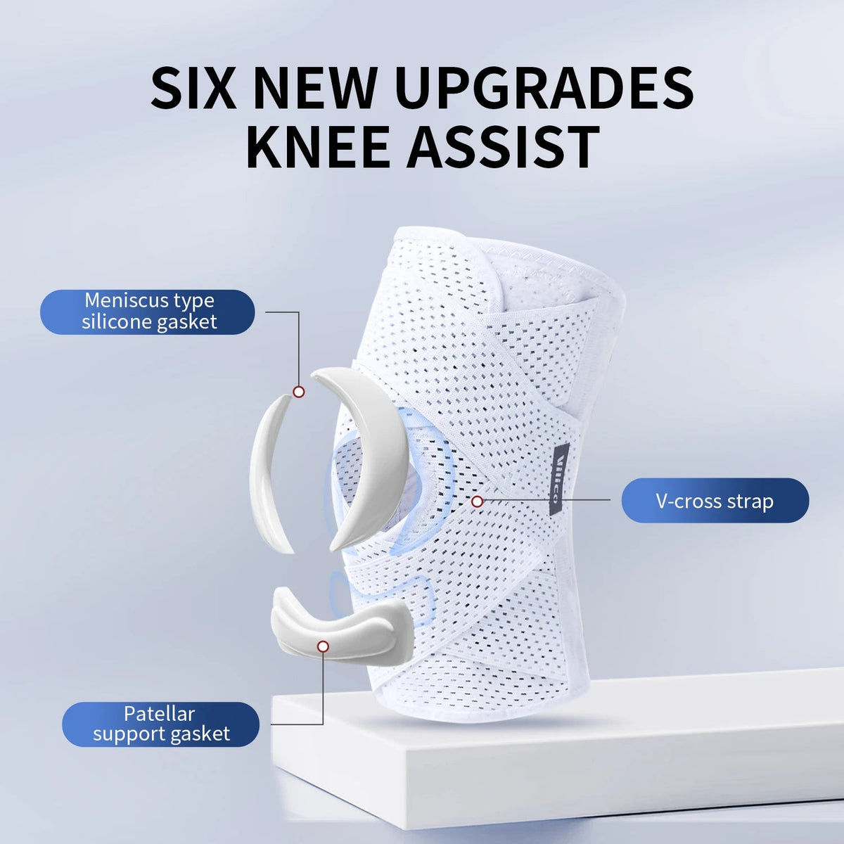 Sports Kneepad Pressurized Elastic Knee Pads Knee Support Joints Protector Fitness Gear Injury Recovery Brace Protector Non-Slip Healthy supplements