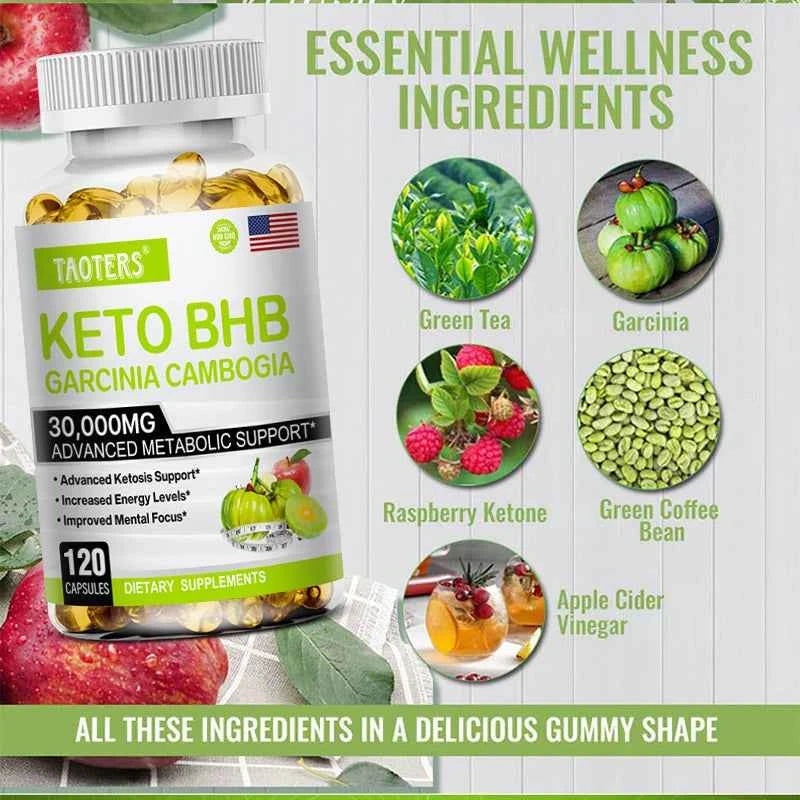 BHB Keto Apple Cider Vinegar Capsules Maintain Body Shape Weight Management Metabolism Detox Dietary Supplement