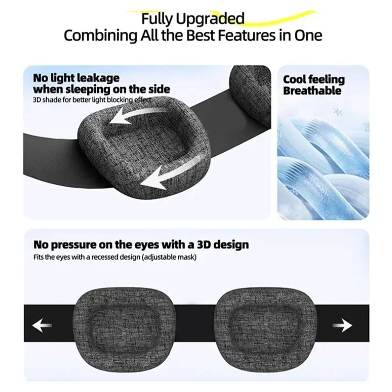 3D Sleeping Eye Mask Block Out Light Sleep Mask For Eye Shade Blindfold Sleeping Aid Mask Eyepatch Adjustable Healthy supplements