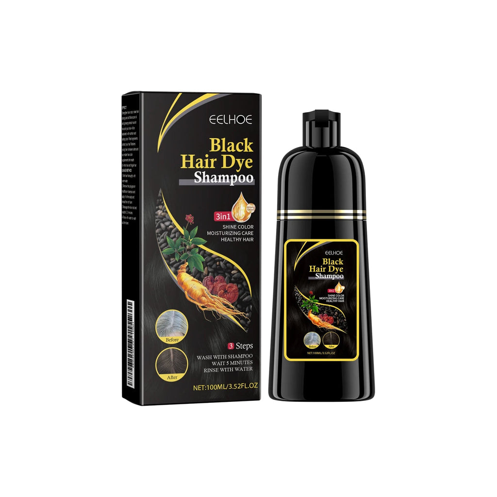 Black Hair Colouring Shampoo 3 in 1 Natural Herbal Essence Instant Colouring Shiny Hair Dye Shampoo Cleaning Nourishing Hair for Covering White Healthy supplements