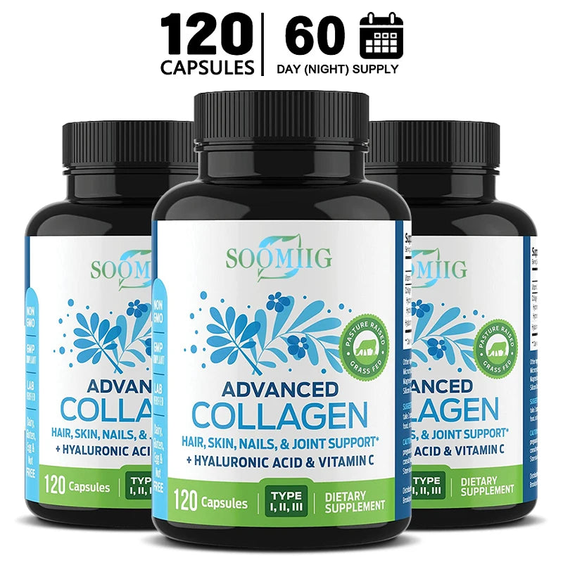 Multi Collagen Capsules, Hydrolyzed Collagen Supplement for Hair Skin Nails Joint & Bone Health, Anti-Aging Antioxidant Support Healthy supplements
