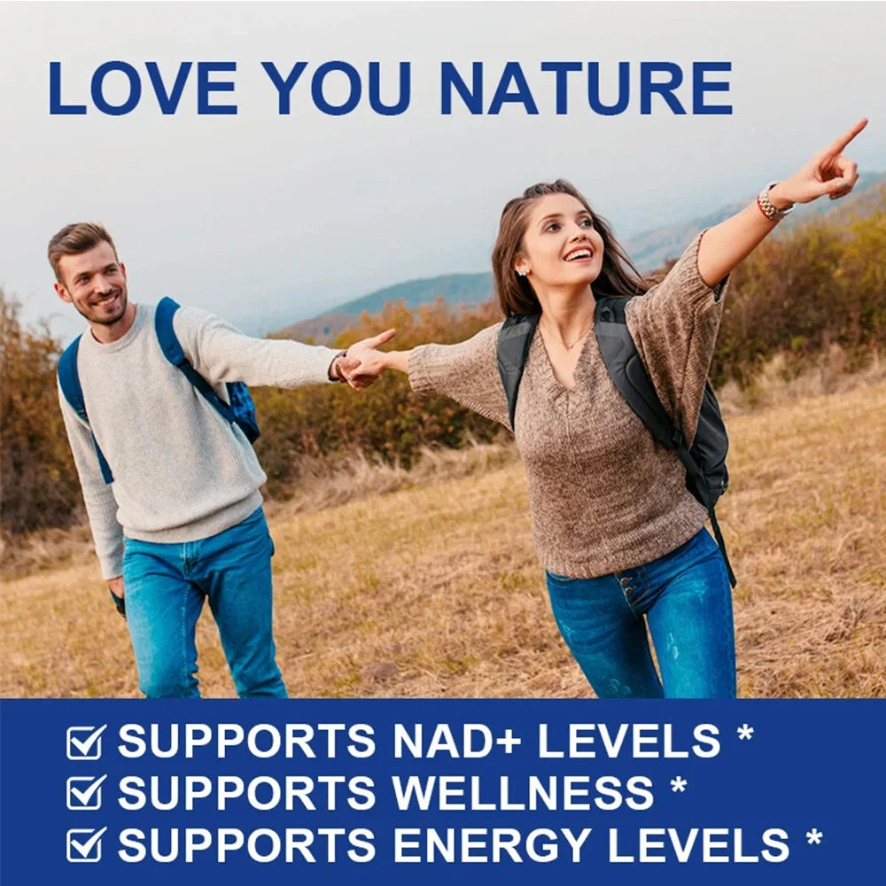NAD Supplement - with Nicotinamide Riboside & Resveratrol, Natural Energy, Cellular Health, Anti Aging, Enhance Immunity Healthy supplements