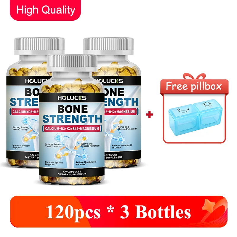 Bone Strength Complex with Calcium, D3, K2 & Magnesium, Supports Healthy Bones, Joint Mobility & Muscle Function for Adults Healthy supplements