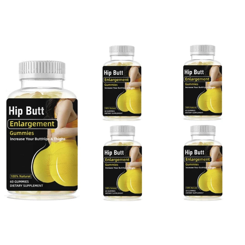 Hip Butt Enlargement Gummies for Buttocks Hips and Thighs Adults Glute Curve Support Gummies for Women Peach Flavor 60 Count Healthy supplements