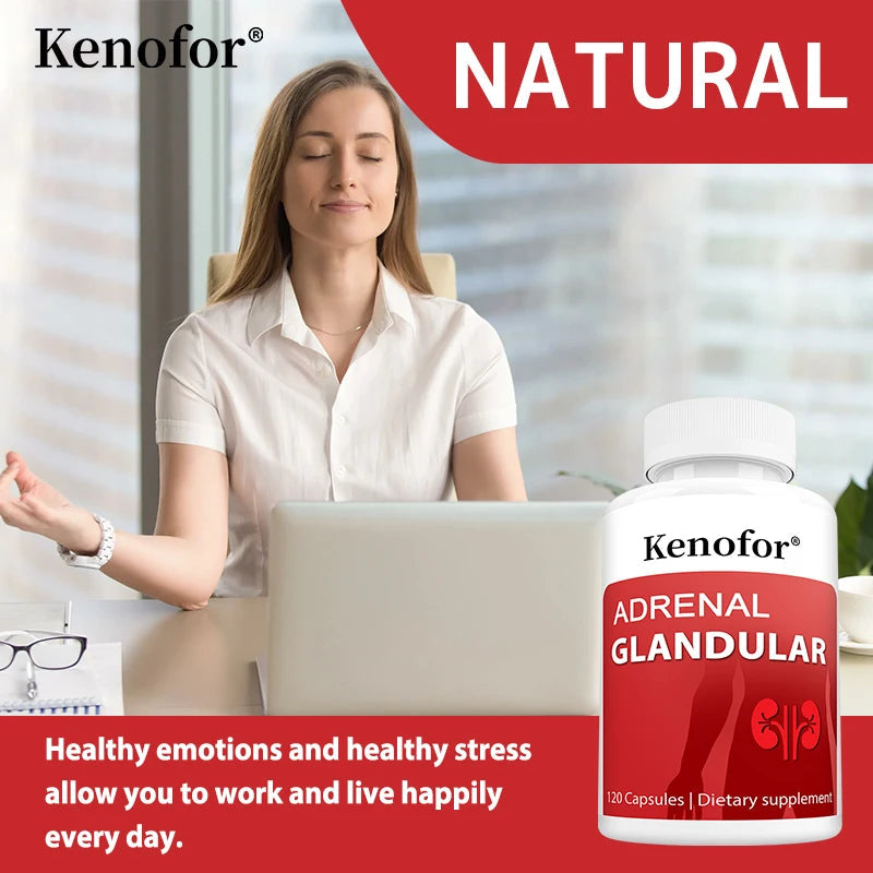 Adrenal Support Supplements, Supports Cortisol Health & Energy Levels, Stress Relief & Immune System, 120 Capsules, Non-GMO Healthy supplements