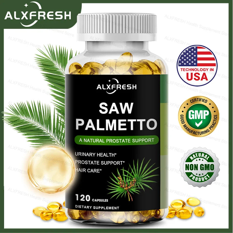 Saw Palmetto Capsules High Potency for Prostate, Urinary Tract ,Bladder Hair Health Supplement Healthy supplements