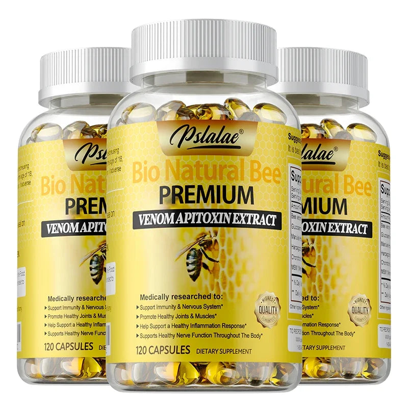 Natural Bee Venom Extract Capsules - Glucosamine Chondroitin Supplement Relieves Joint Pain and Stiffness, Promotes Bone Health Healthy supplements