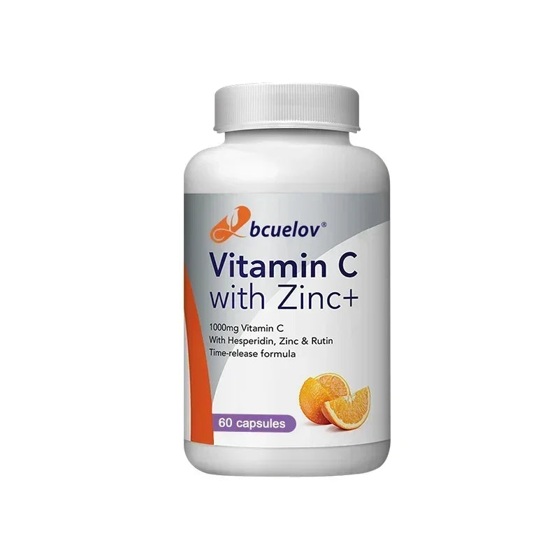 Organic Vitamin C + Zinc Capsules, High Absorption Immune Support, Antioxidant, Collagen Health Supplement - 30/60/120 Counts Healthy supplements