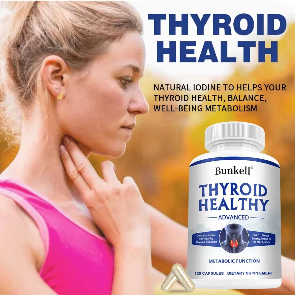 Thyroid Support Supplement for Women and Men, with Iodine, B12 and L-Tyrosine, Supports Hormone Health, Energy and Metabolism Healthy supplements