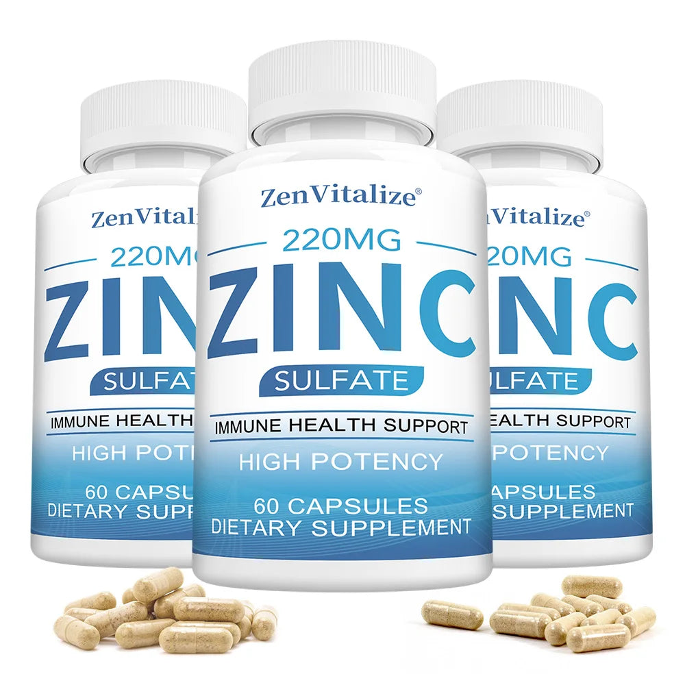 Zinc 50Mg Supplement Capsules – Zinc Sulfate for Antioxidant & Skin Health, Suitable for Both Men and Women Healthy supplements