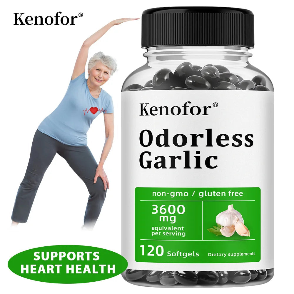 Odorless Garlic Capsules - Supports Immune and Cardiovascular, Cholesterol Health, Antioxidant, Non-GMO, Dietary Supplement Healthy supplements
