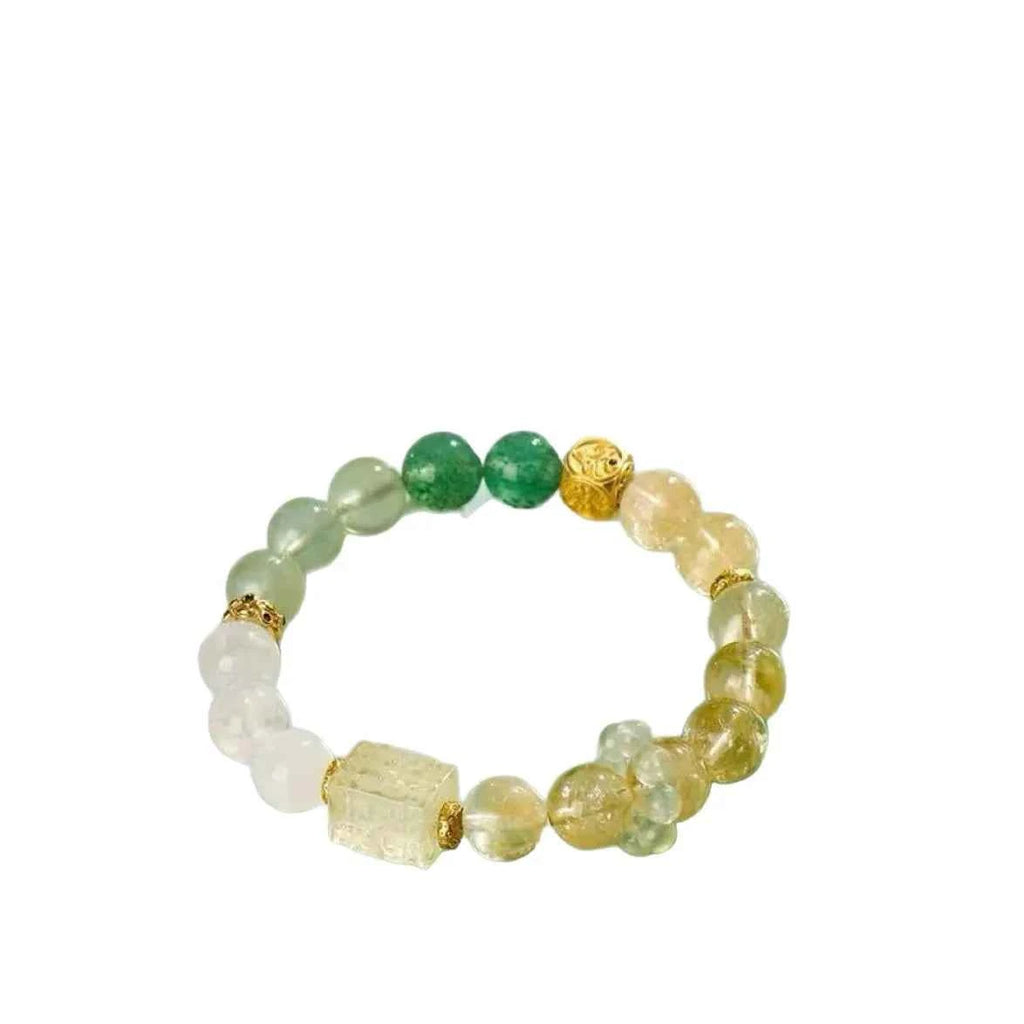 Natural Yellow Asai Gold and Yutang Rich Household Bracelet Female Zakilam Lack of Five Elements Supplement Gold Wood HandString