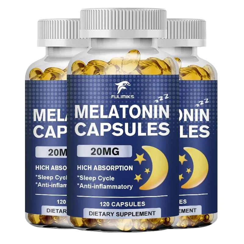 High Absorption Melatonin 20MG Supplement, Supports Natural Sleep, Reduces Stress, Aging & Nervous System Health for Men & Women