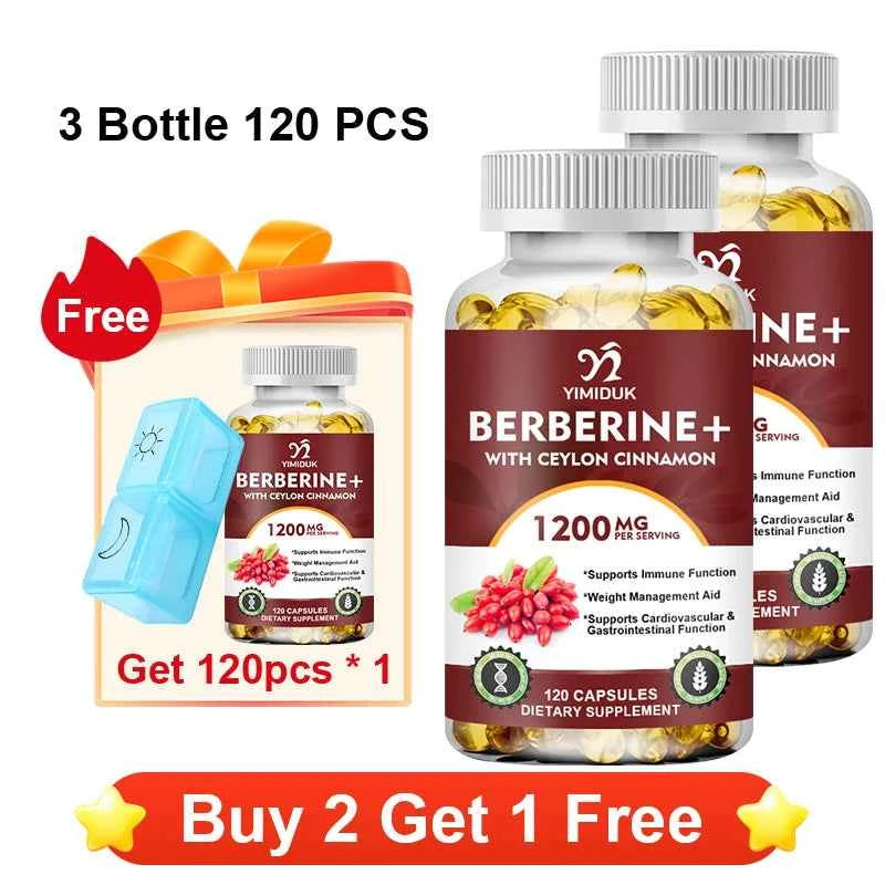 YIMIDUK Berberine Supplement with Cinnamon & Bitter Melon - Heart Health & Weight Management Support