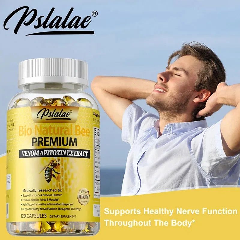 Natural Bee Venom Extract Capsules - Glucosamine Chondroitin Supplement Relieves Joint Pain and Stiffness, Promotes Bone Health Healthy supplements