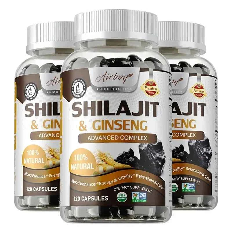 Shilajit & Ginseng - Energy & Vitality Support, Improve Mental Clarity, Immune Support, Increase Endurance, Muscle Growth