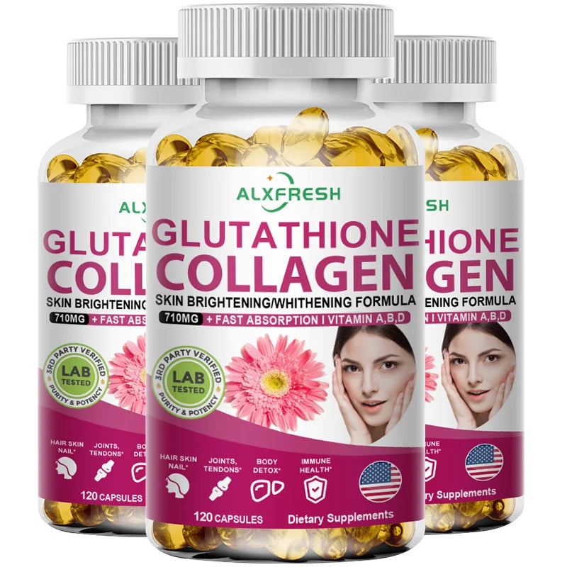 Multi Collagen Pills with Hyaluronic Acid + Vitamin C | Hydrolyzed Collagen Glutathione | for Women & Men Skin Nail Hair Health Healthy supplements