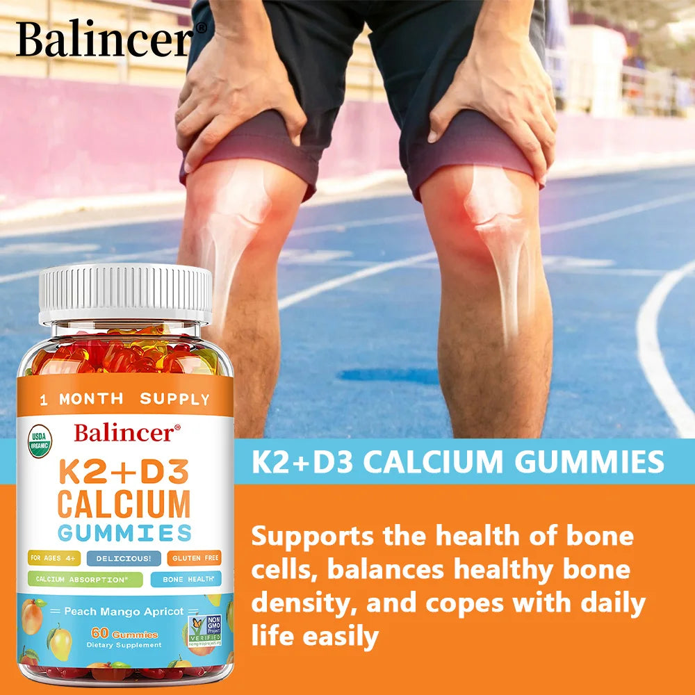 3-in-1 Gummies with Vitamins D, K2, and Calcium Supplements To Support Bone and Heart Health and Boost Immune Health Healthy supplements
