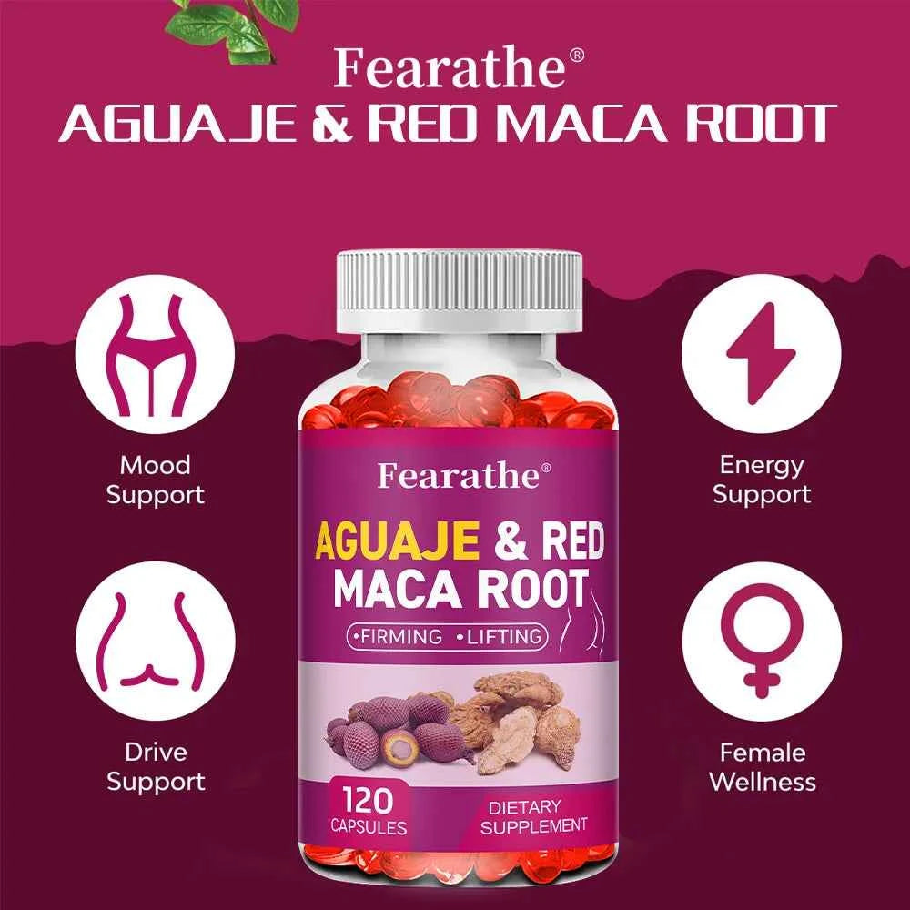 Organic Aguaje with Red Maca Root Extract Supports Full & Firming Buttocks and Immune Health 120 Capsules