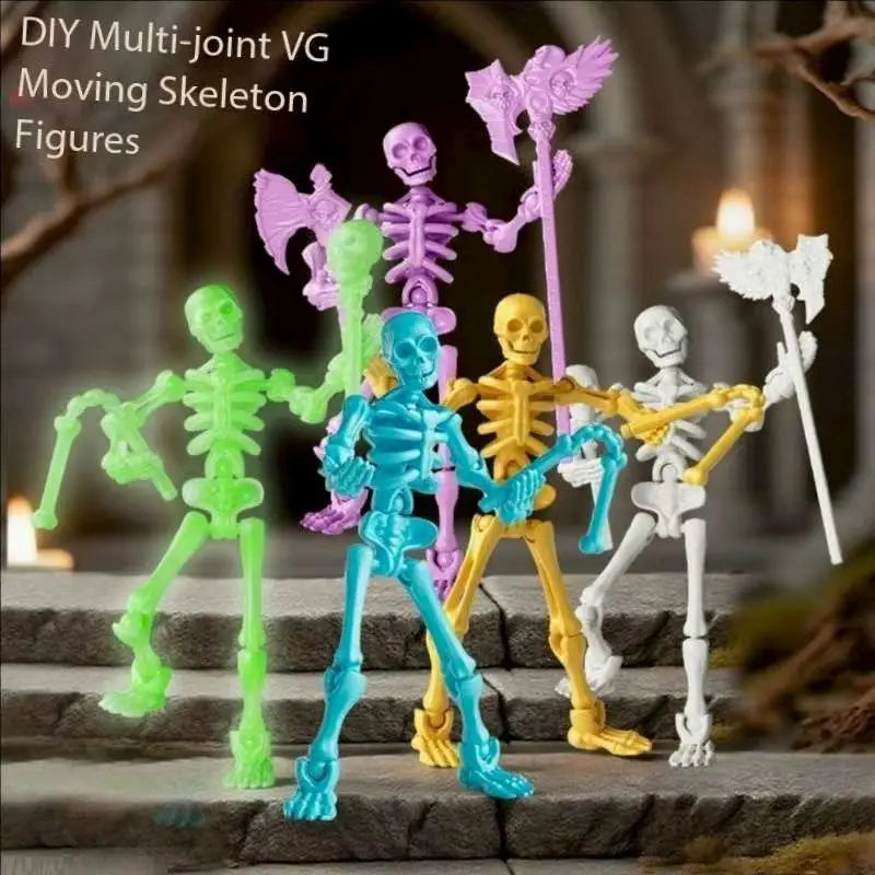 3D Skeleton Model Assembly Toy Multi Joint Mobile Skull and Bone Puppet Decoration Action Figures Anime Gifts Games Toys Healthy supplements