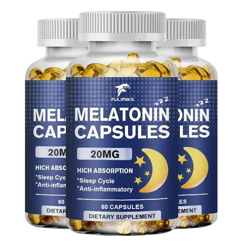 High Absorption Melatonin 20MG Supplement, Supports Natural Sleep, Reduces Stress, Aging & Nervous System Health for Men & Women