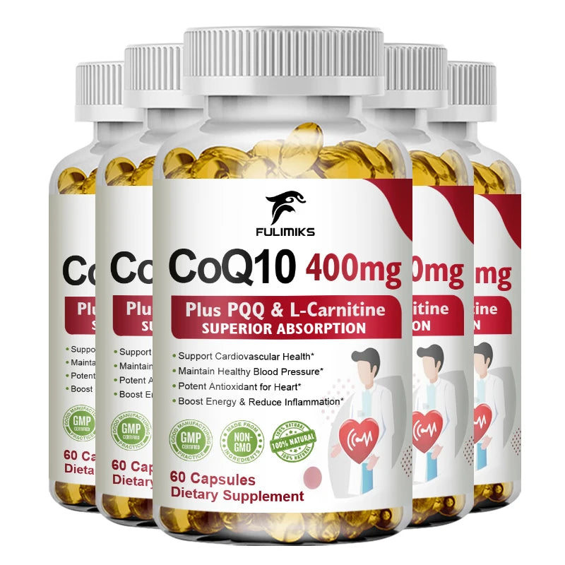 Premium Coenzyme Q10 Supplement, with Omega-3s & Vitamin E, Promotes Heart Health, Cellular Energy, Antioxidant & Healthy Aging Healthy supplements
