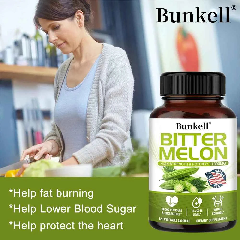 Revitalize Your Wellness with Bitter Melon Extract Capsules - 1000mg Plant Supplement for Metabolic Health and Weight Management