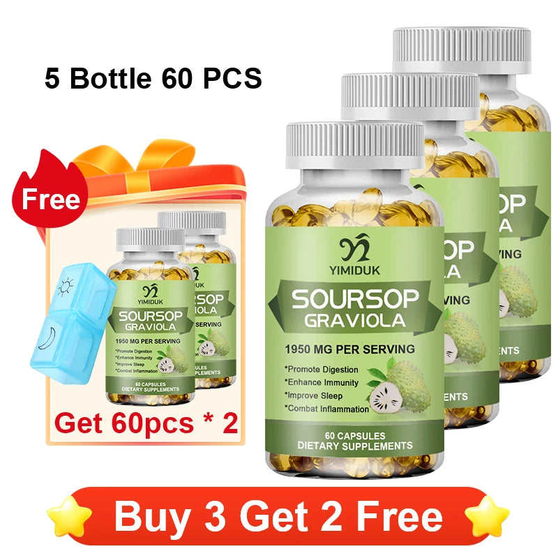 YIMIDUK Graviola Soursop Supplement, Supports Immune Health, Digestive Comfort, Sleep Quality & Overall Body Wellness Daily Healthy supplements