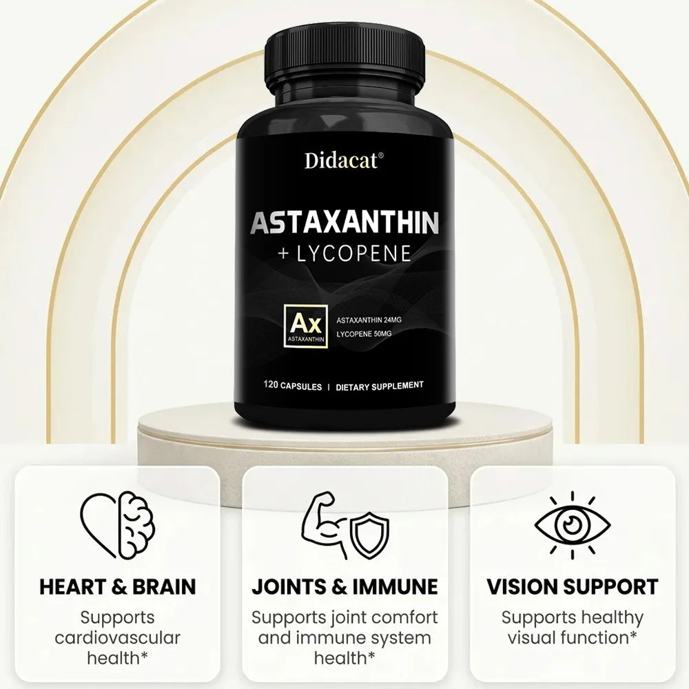Astaxanthin Supplement for Men and Women | From Haematococcus Pluvialis Microalgae for Eye & Skin Health Support Healthy supplements