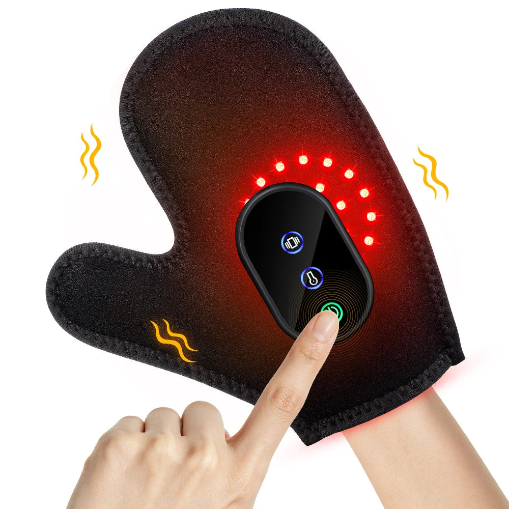 Cordless Heated Glove LED Light Hand Massager Rechargeable Hand Warmer for Wrist Finger Joint Relief Full Wrap Relaxation Healthy supplements