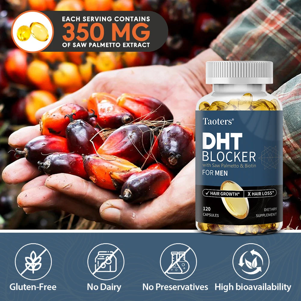 DHT Blocker Hair Growth Supplement with Saw Palmetto, Support Thicker Hair Reduce Thinning & Breakage, Boost Scalp Health Healthy supplements