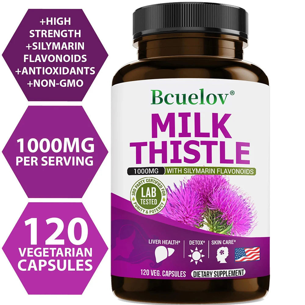 Fatty Liver Cleanse and Liver Detox Supplement with Milk Thistle Extract-for Men and Women, Supports Liver Health, Heart Health Healthy supplements